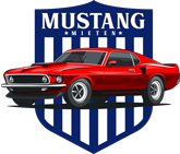 Das Logo von Mustang mieten für den Footer unter Kontakt.